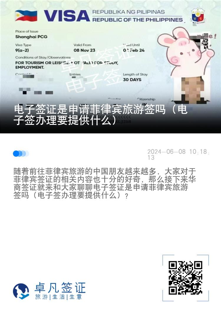 电子签证是申请菲律宾旅游签吗（电子签办理要提供什么）