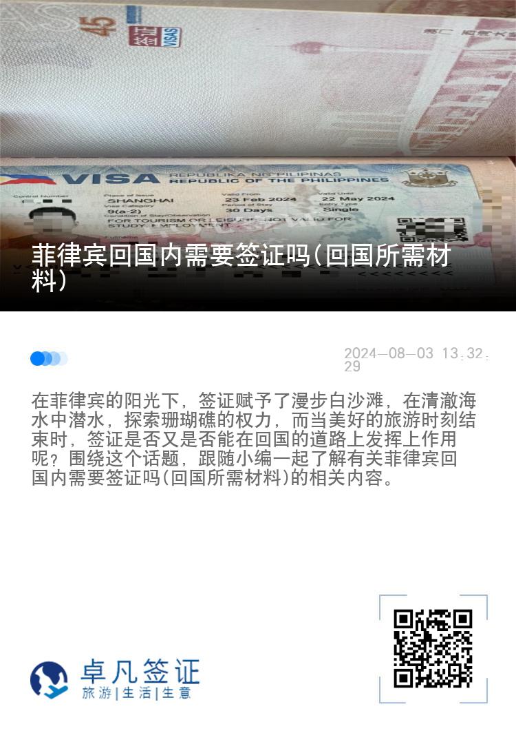 菲律宾回国内需要签证吗(回国所需材料)