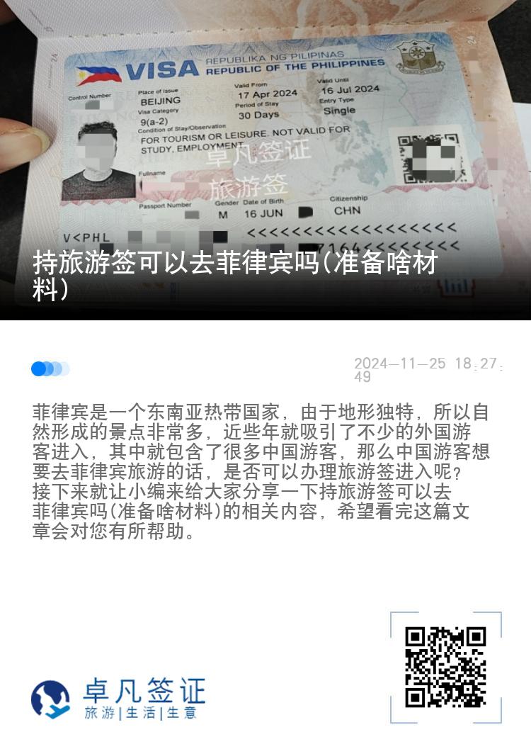 持旅游签可以去菲律宾吗(准备啥材料)