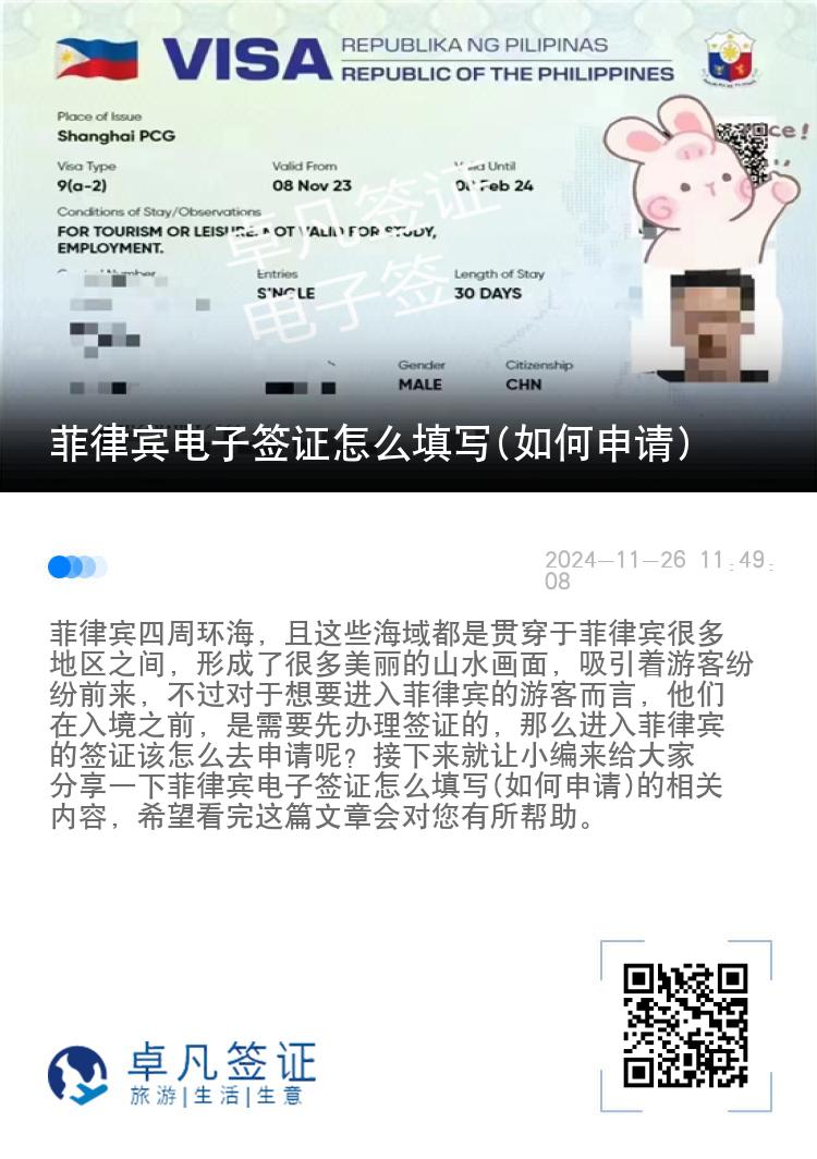 菲律宾电子签证怎么填写(如何申请)