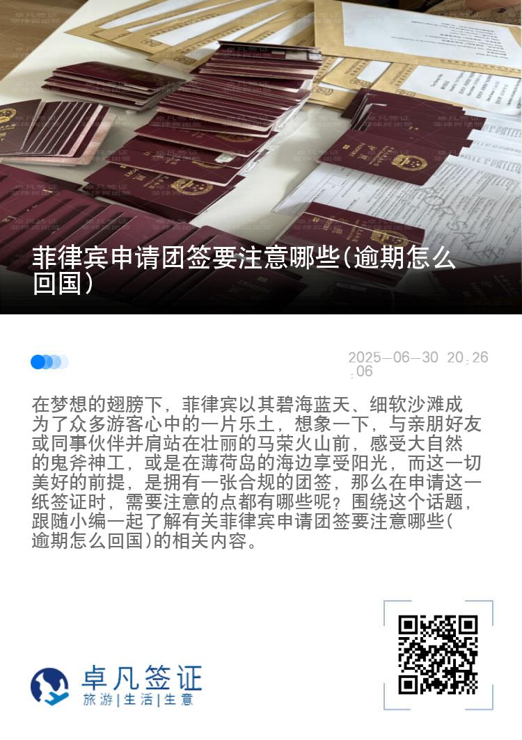 菲律宾申请团签要注意哪些(逾期怎么回国)